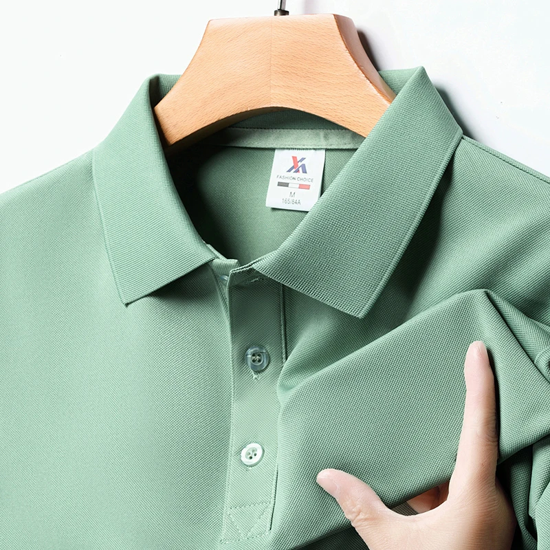 Polo Shirt Pique - メンズファッションソリッド半袖ポロシャツ夏通気性快適なトップ