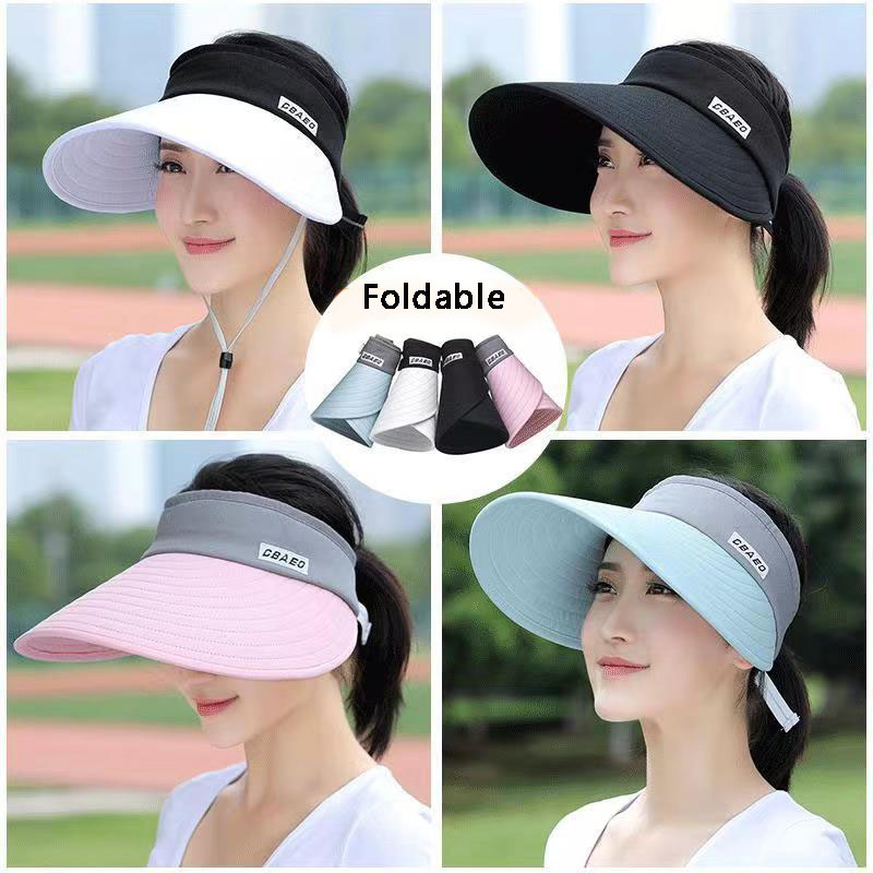Packable Hat Nylon - 女性の夏の日よけ、広いつばの帽子、ビーチハット、調整可能なUV保護、女性のキャップ、パック可能な純綿のキャップ、新しい、2024