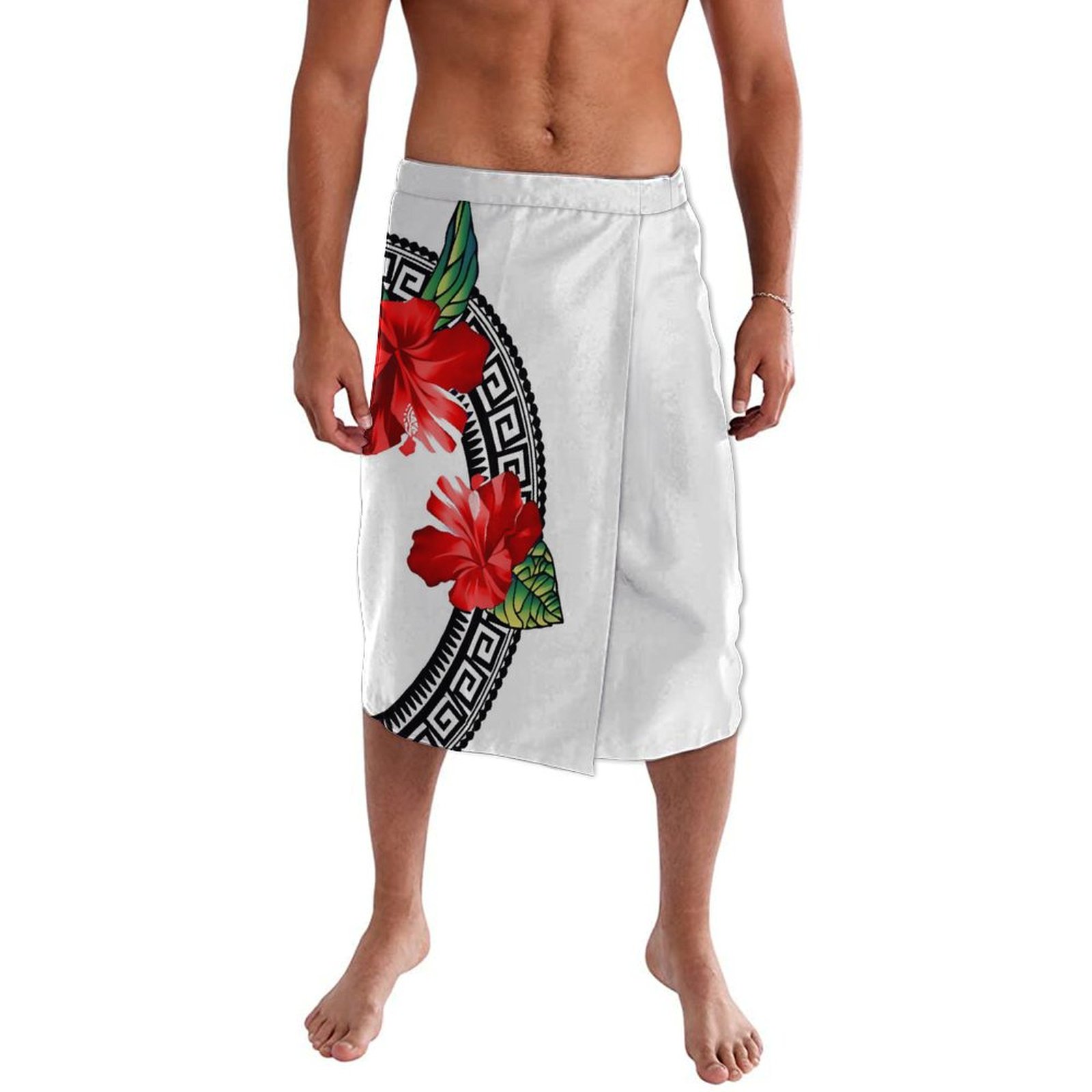 Sarong Men Wrap - 夏太平洋諸島伝統的なポリネシアビーチエプロンカスタム機能サロン島ラバラバ家ファイタガメンズラップドレス