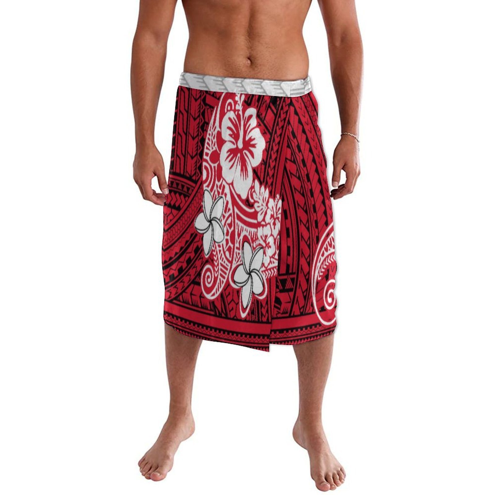 Sarong Men Wrap - ポリネシア諸島の伝統的な男性用ワンピースラップドレス、サモア・フィジー風のトレンディなエスニックスタイル、ラバラバ・イエ・ファイタガ、男性用ラップ