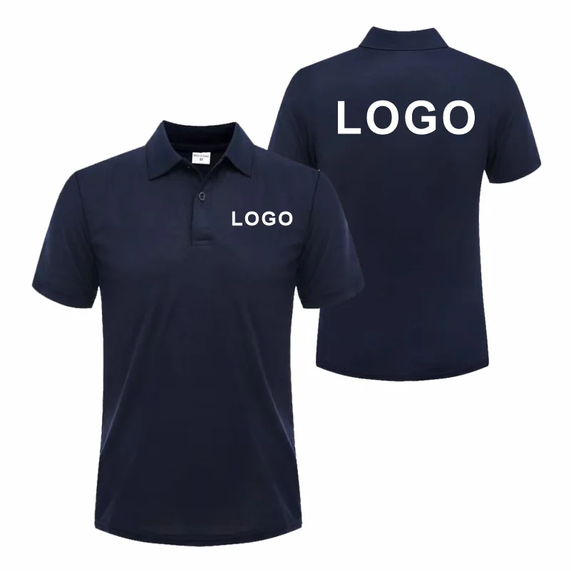 Polo Shirt Pique - カスタムロゴ入りポロシャツ カジュアル会社ブランドグループロゴ服 ラペル半袖ポロシャツ 作業服プリント ビジネス