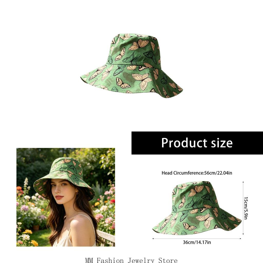 Packable Hat Nylon - グリーン プリント バケット ハット ソフト ポリエステル