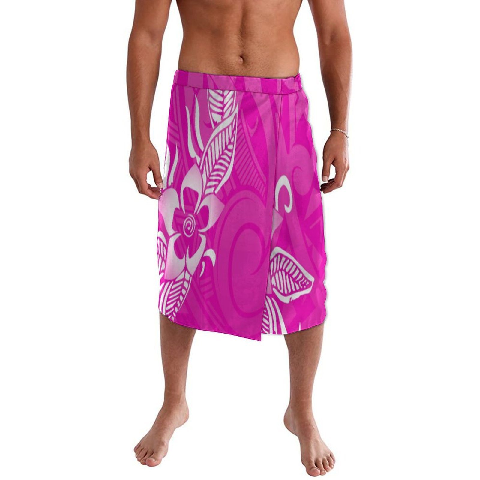 Sarong Men Wrap - 新デザインのポリネシアビーチラップドレス、ハワイ諸島向けラバラバ、イエ・ファイタガ、メンズ快適ハーフ丈スカート