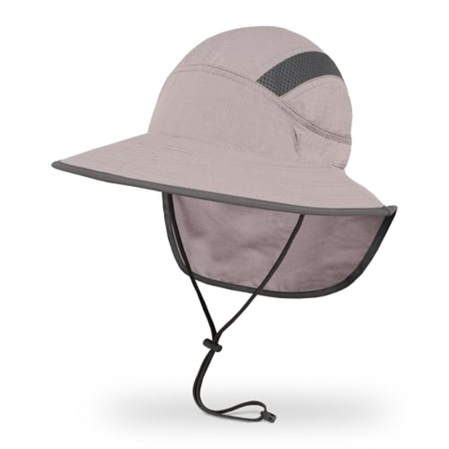 Packable Hat Nylon - ウルトラアドベンチャーハット - UPF 50+ 日焼け止め帽子（男女兼用、ネックケープ付き）、軽量ナイロン製、黒、折りたたみ可能で通気性あり