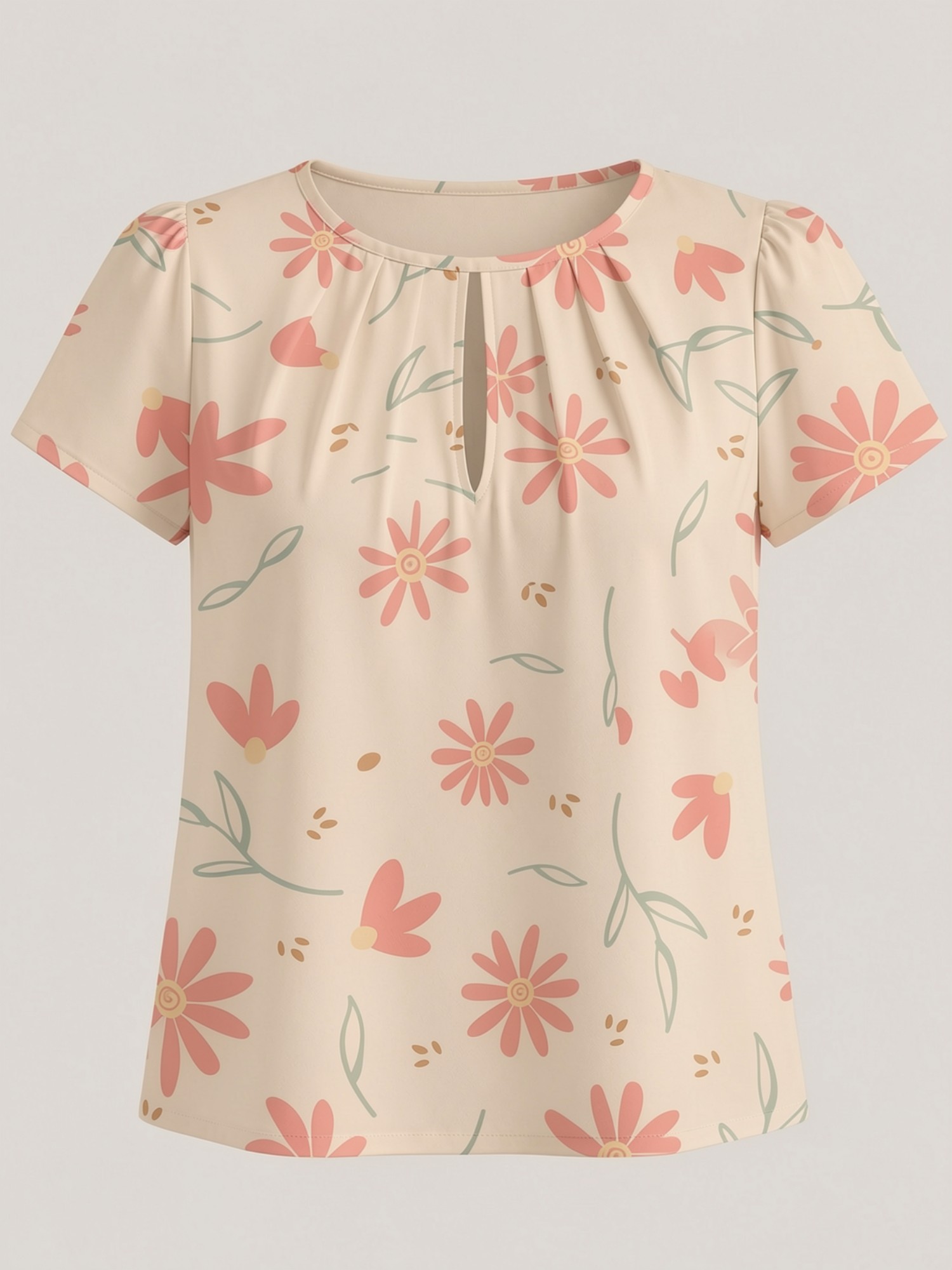 2026 新しいレディースラウンドネックエレガントTシャツ、 - Resort Shirt Floral のレビューと価格
