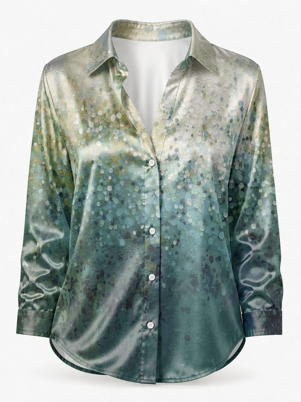 女性の長袖花柄プリント襟ボタンダウンカーディガントップ、カジ - Resort Shirt Floral のレビューと価格