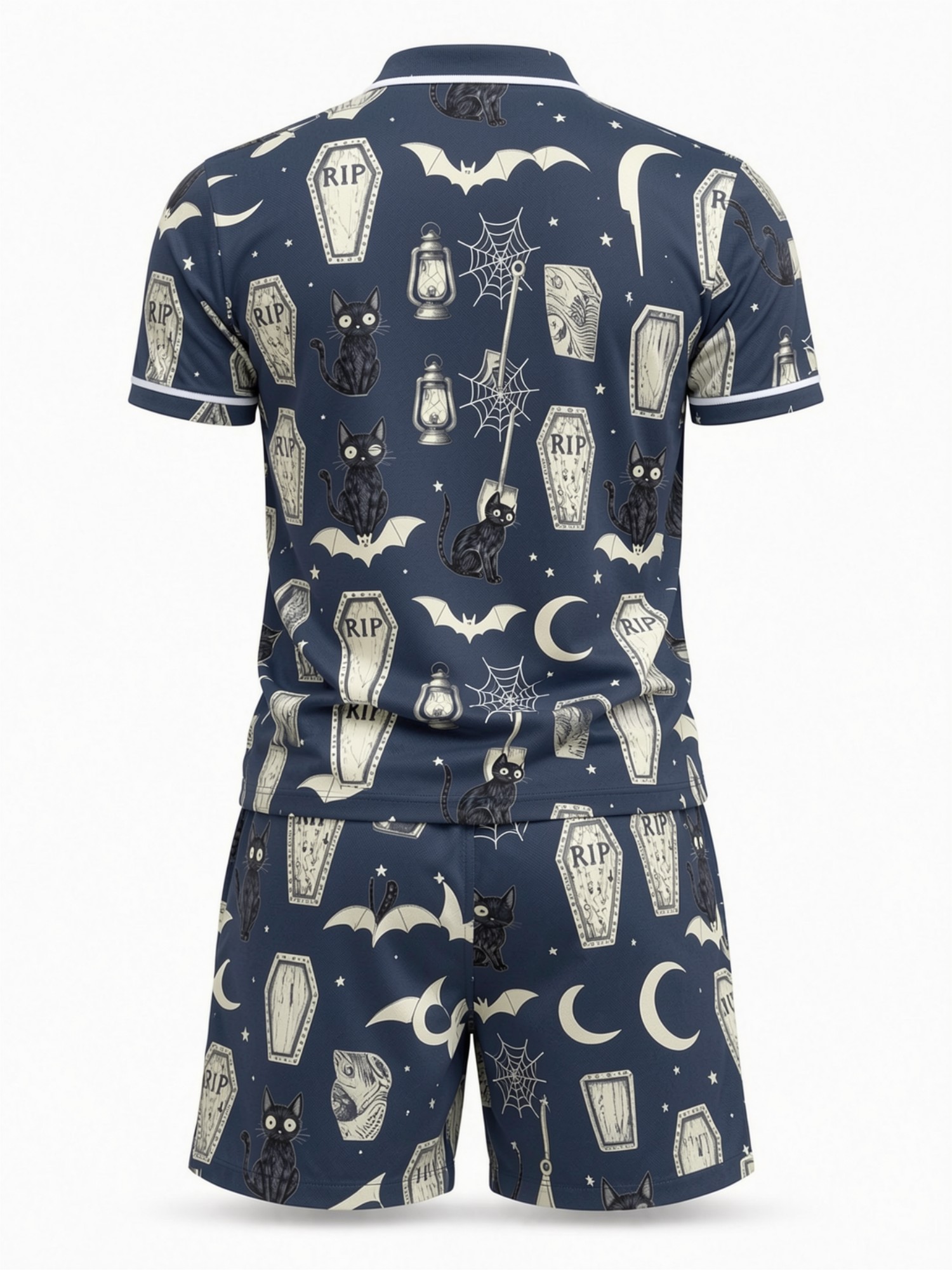 メンズ半袖ポロシャツとショートパンツのセット カジュアルツー - Resort Shirt Floral のレビューと価格