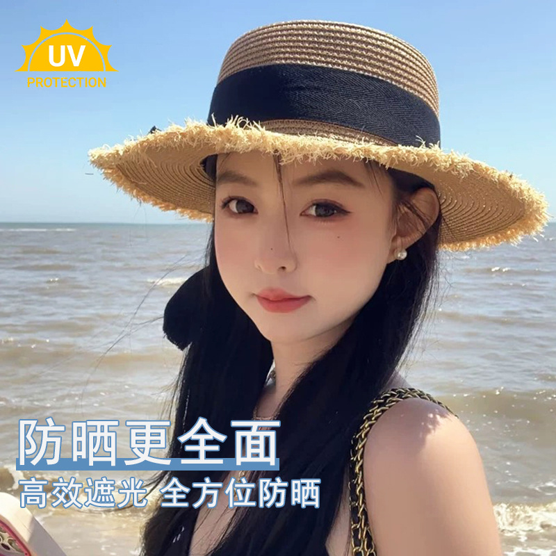 女性用麦わら帽子 蝶結び付き 夏用ビーチハット つば広 折り - Packable Hat Nylon のレビューと価格