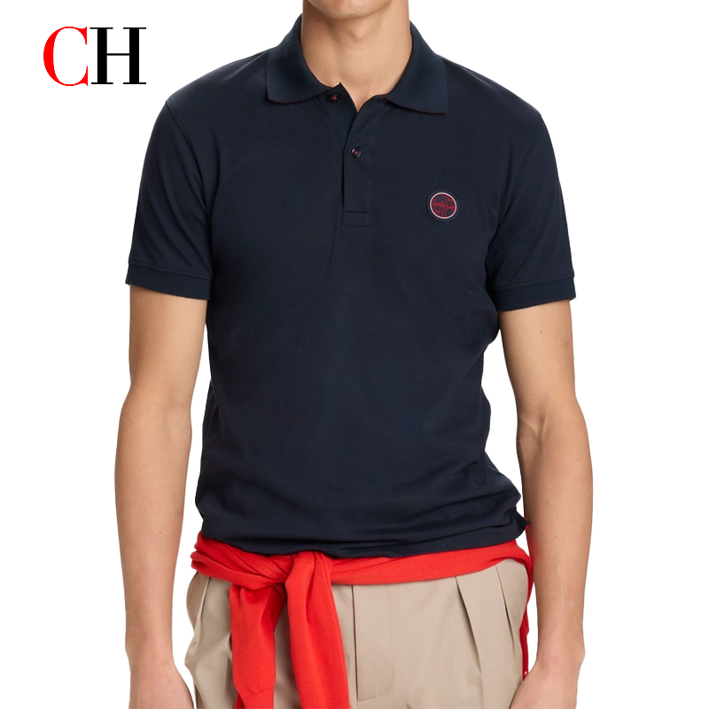 CH レッドアクセント円形ラバーパッチ左胸プレミアムピケ半袖 - Polo Shirt Pique のレビューと価格