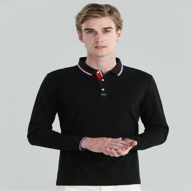 秋の長袖ポロシャツ、カスタムポロ襟付き長袖Tシャツ、プリント - Polo Shirt Pique のレビューと価格