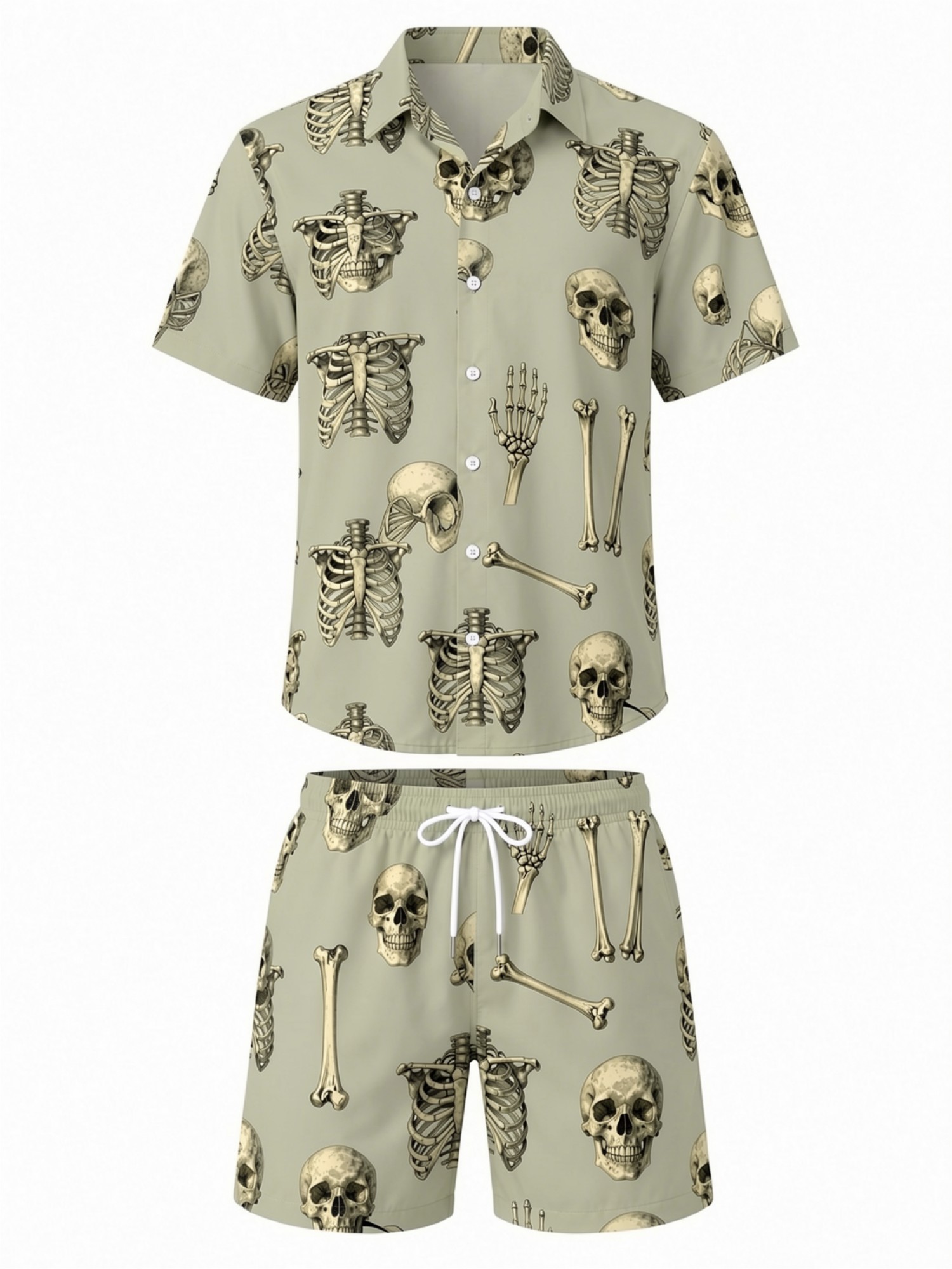 メンズ花柄半袖シャツとドローストリングショーツセットビーチバ - Resort Shirt Floral のレビューと価格