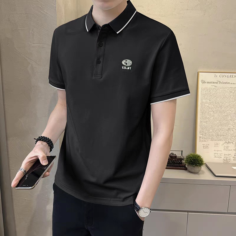 新しいメンズポロシャツ夏半袖襟付きTシャツトレンディジャージ - Polo Shirt Pique のレビューと価格