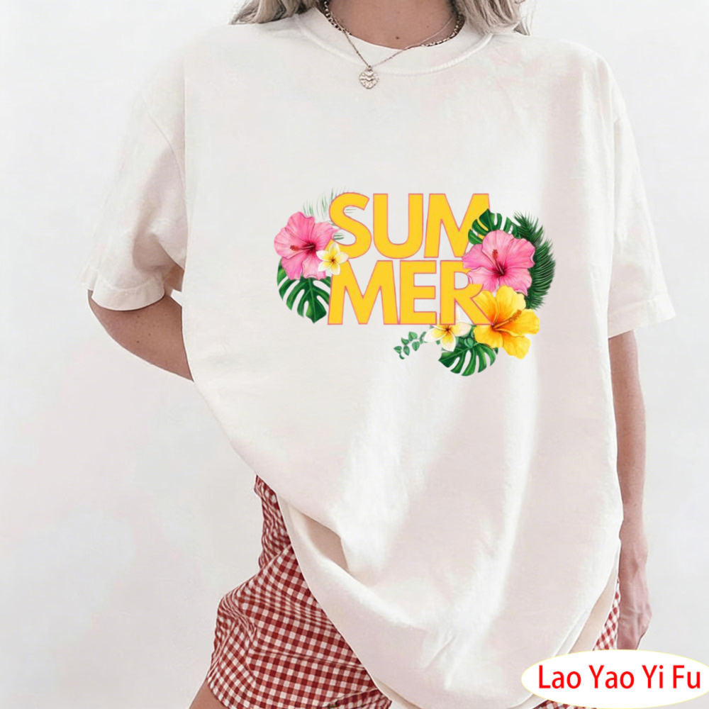夏のトロピカルフローラルTシャツカラフルな花柄Tシャツ女性レ - Resort Shirt Floral のレビューと価格