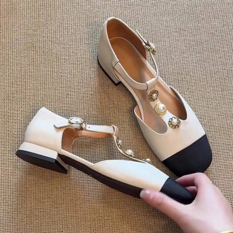 女性スクエアトゥヒールサンダル夏の靴ファッション新人デザイナ - Casual Sandal Leather のレビューと価格