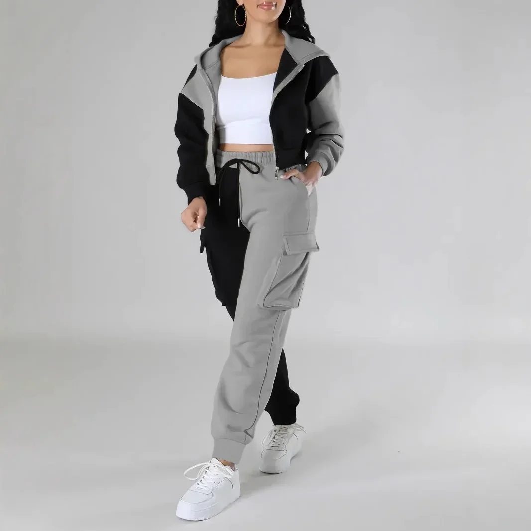 女性ルース秋冬 2 枚スーツマッチングセットパーカートラック - Short Linen Drawstring のレビューと価格