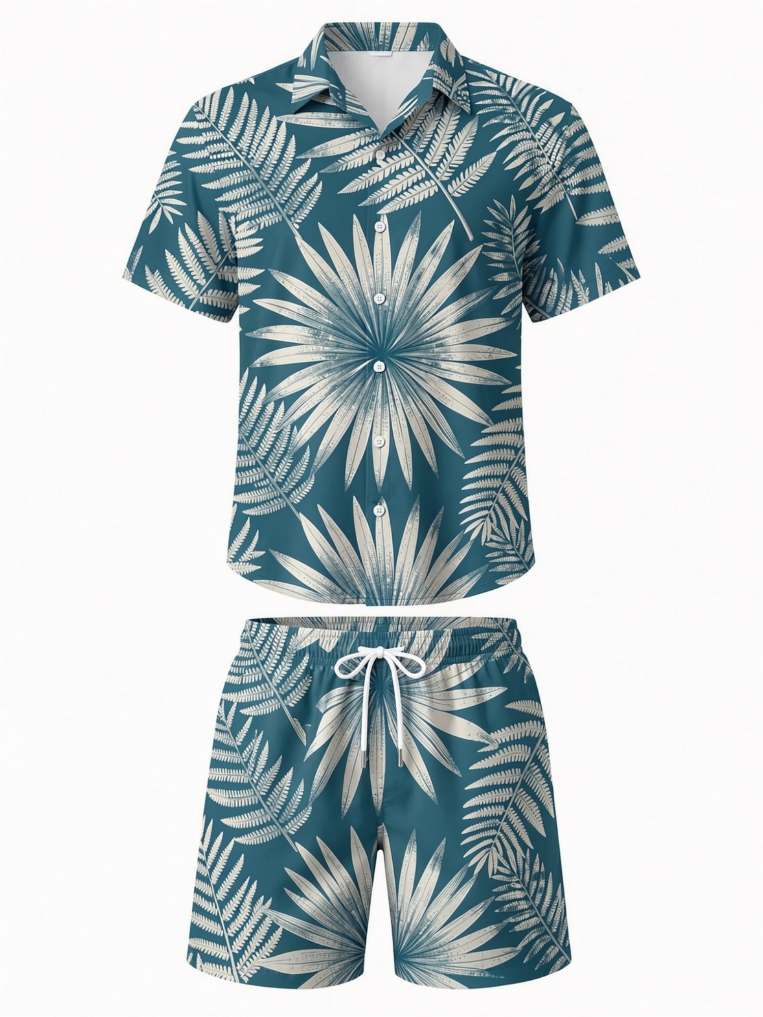 メンズ花柄半袖シャツとドローストリングショーツセット ビーチ - Resort Shirt Floral のレビューと価格