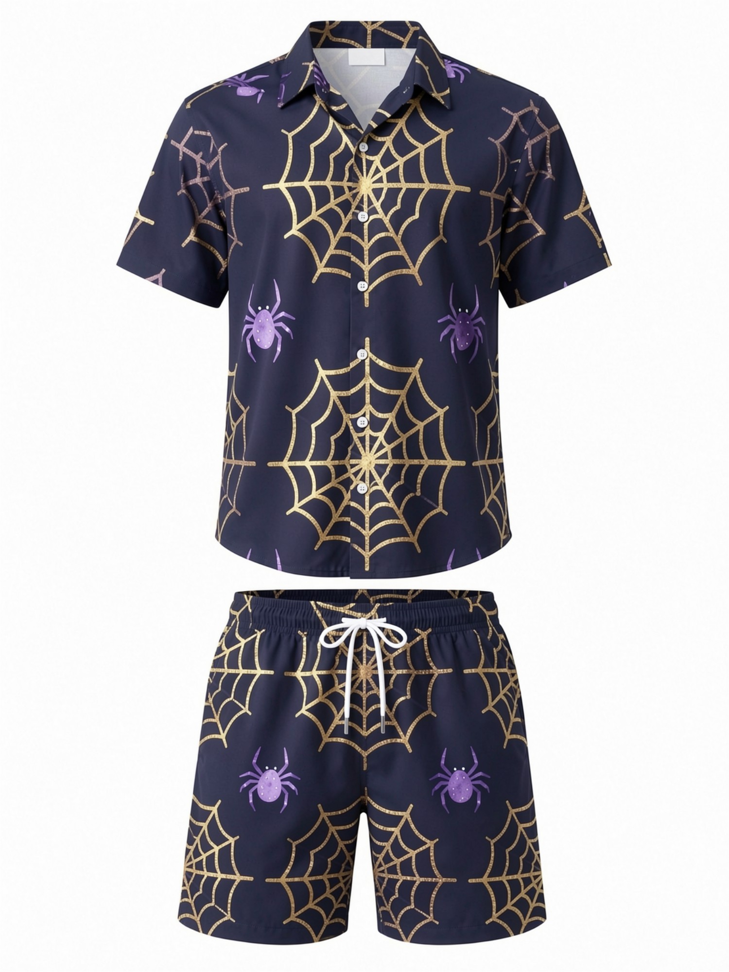 メンズ夏半袖ポロシャツとショートパンツセット花柄カジュアルリ - Resort Shirt Floral のレビューと価格
