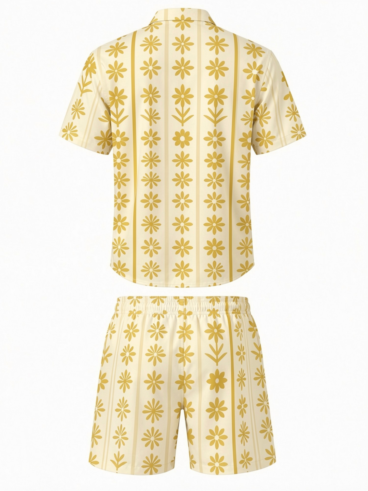 メンズ花柄半袖シャツとドローストリングショーツセット夏休みリ - Resort Shirt Floral のレビューと価格