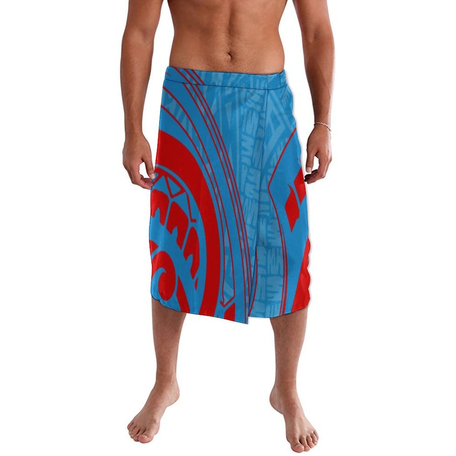 ハワイ島カスタムメイドメンズソフトブルーミッドリフスカートパ - Sarong Men Wrap のレビューと価格