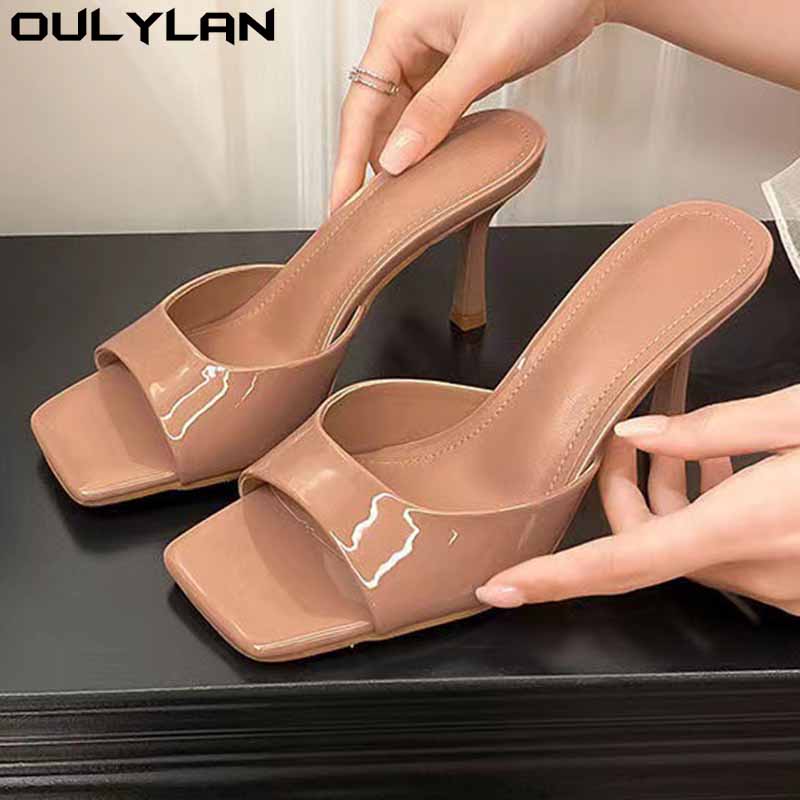 女性の夏の女性のスリッパラッカーレザーハイヒールサンダルプラ - Casual Sandal Leather のレビューと価格