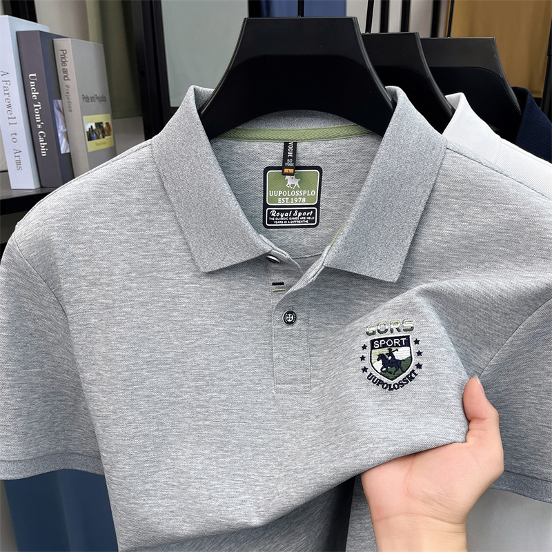 メンズポロシャツ 半袖 刺繍入り ピケニット ホワイト ライ - Polo Shirt Pique のレビューと価格